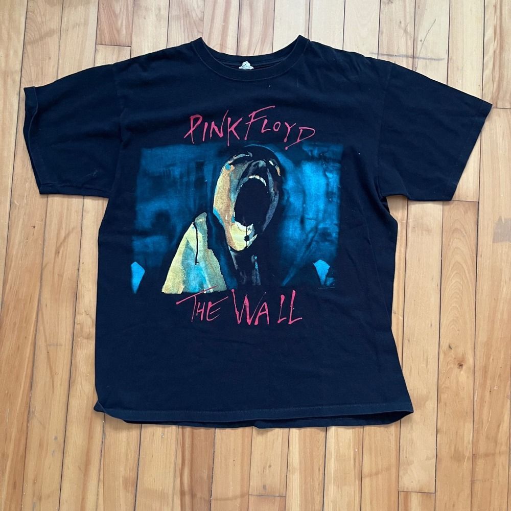 Pink Floyd The Wall Graphic T-Shirt Mens Black Short Sleeve Band Tee 2010 Anvil